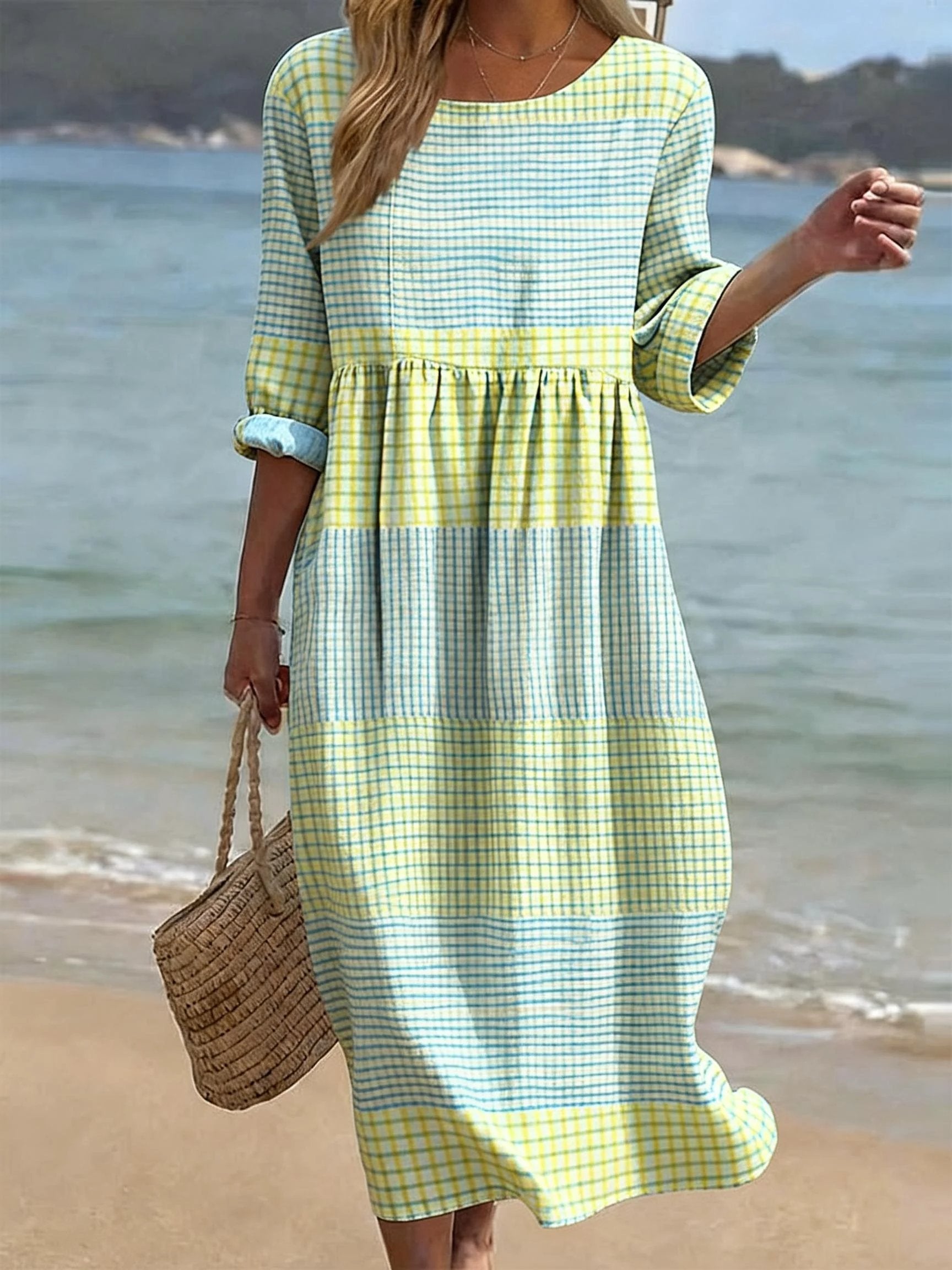 Sophia | Women's Casual Dress Round Neck Half Sleeve Relaxed Fit