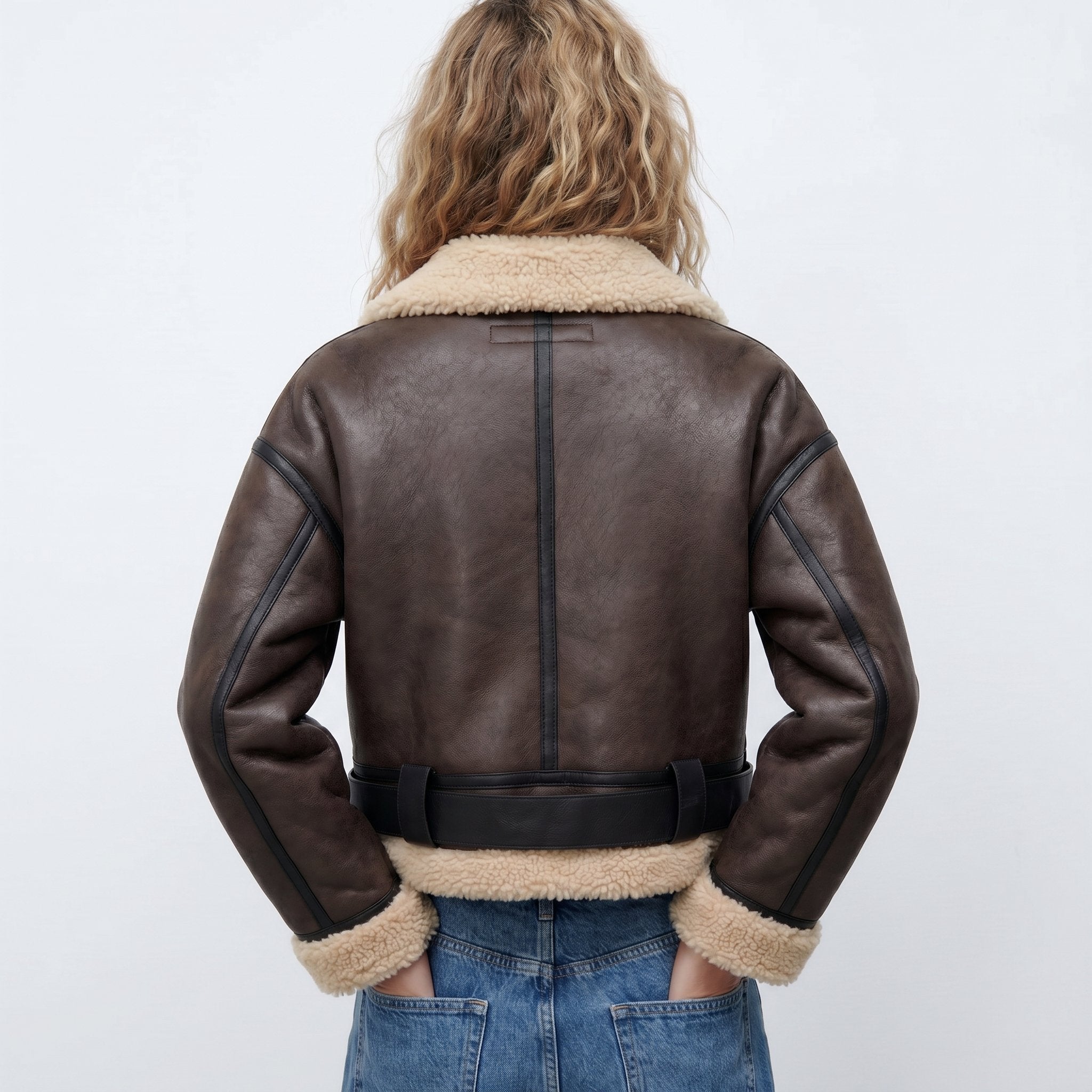 Isabella | Women's Double-Sided Shearling Bomber Jacket