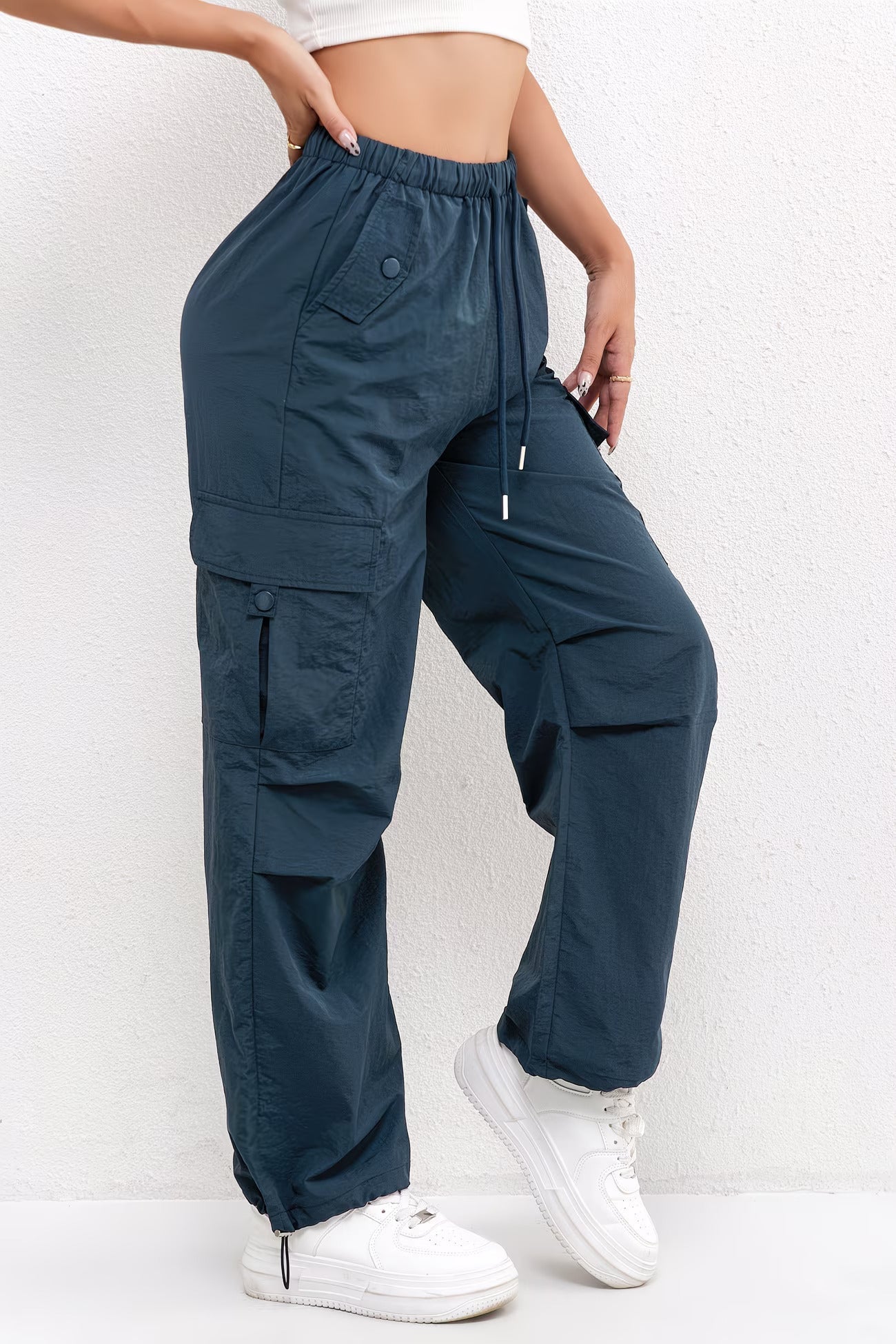 Brooklyn | Women's Cargo Pocket Drawstring Casual Pants