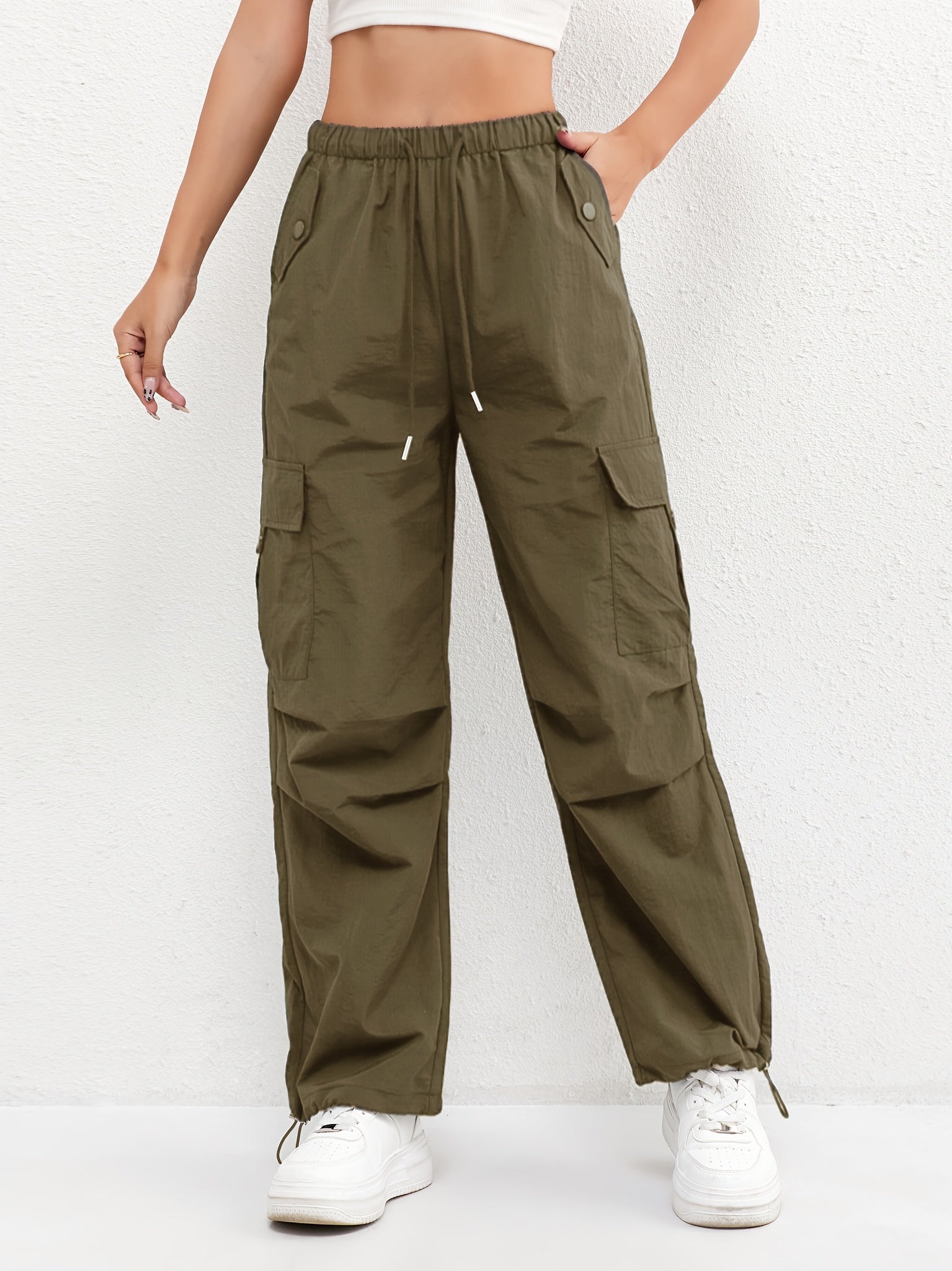 Brooklyn | Women's Cargo Pocket Drawstring Casual Pants