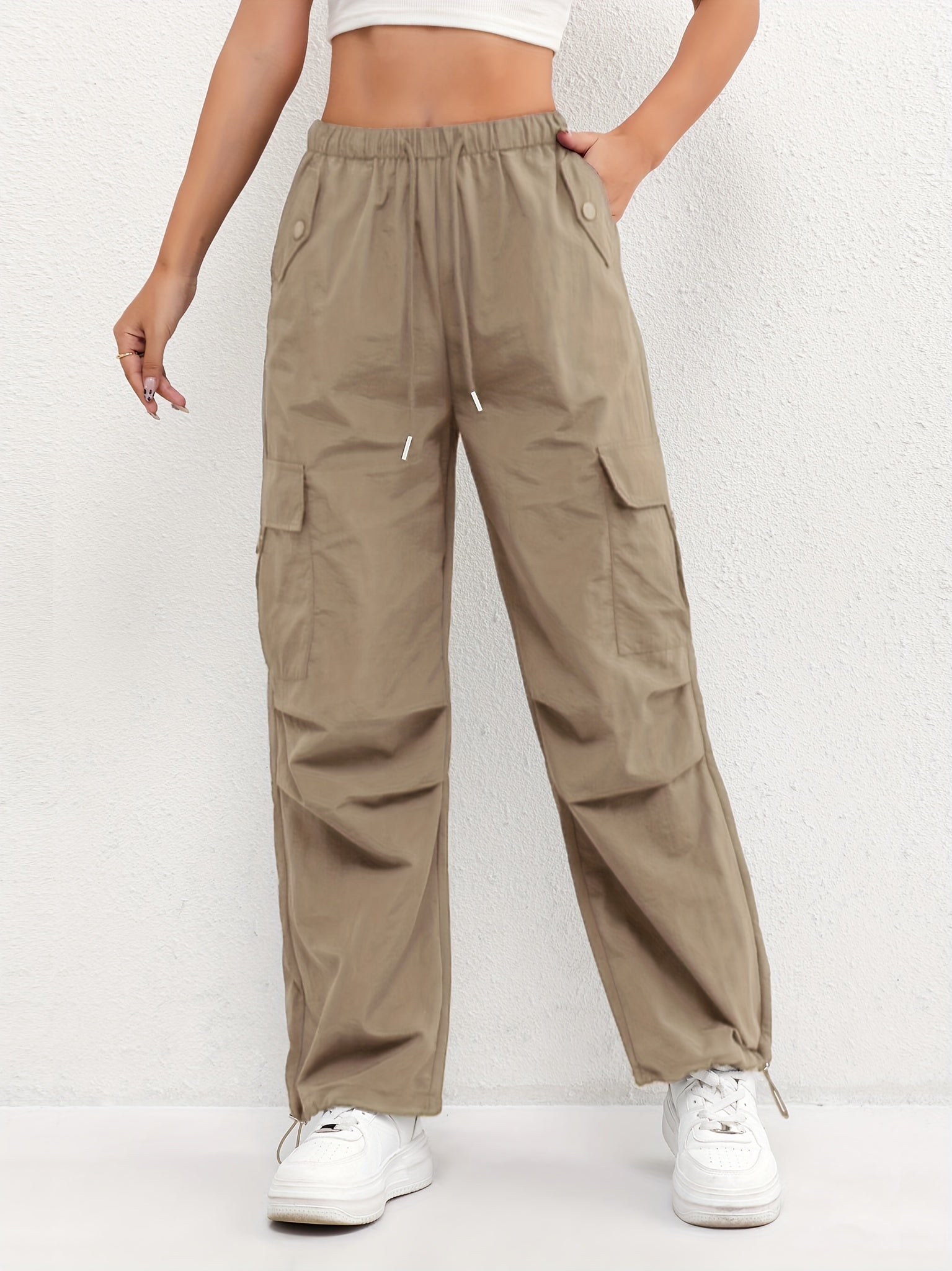 Brooklyn | Women's Cargo Pocket Drawstring Casual Pants