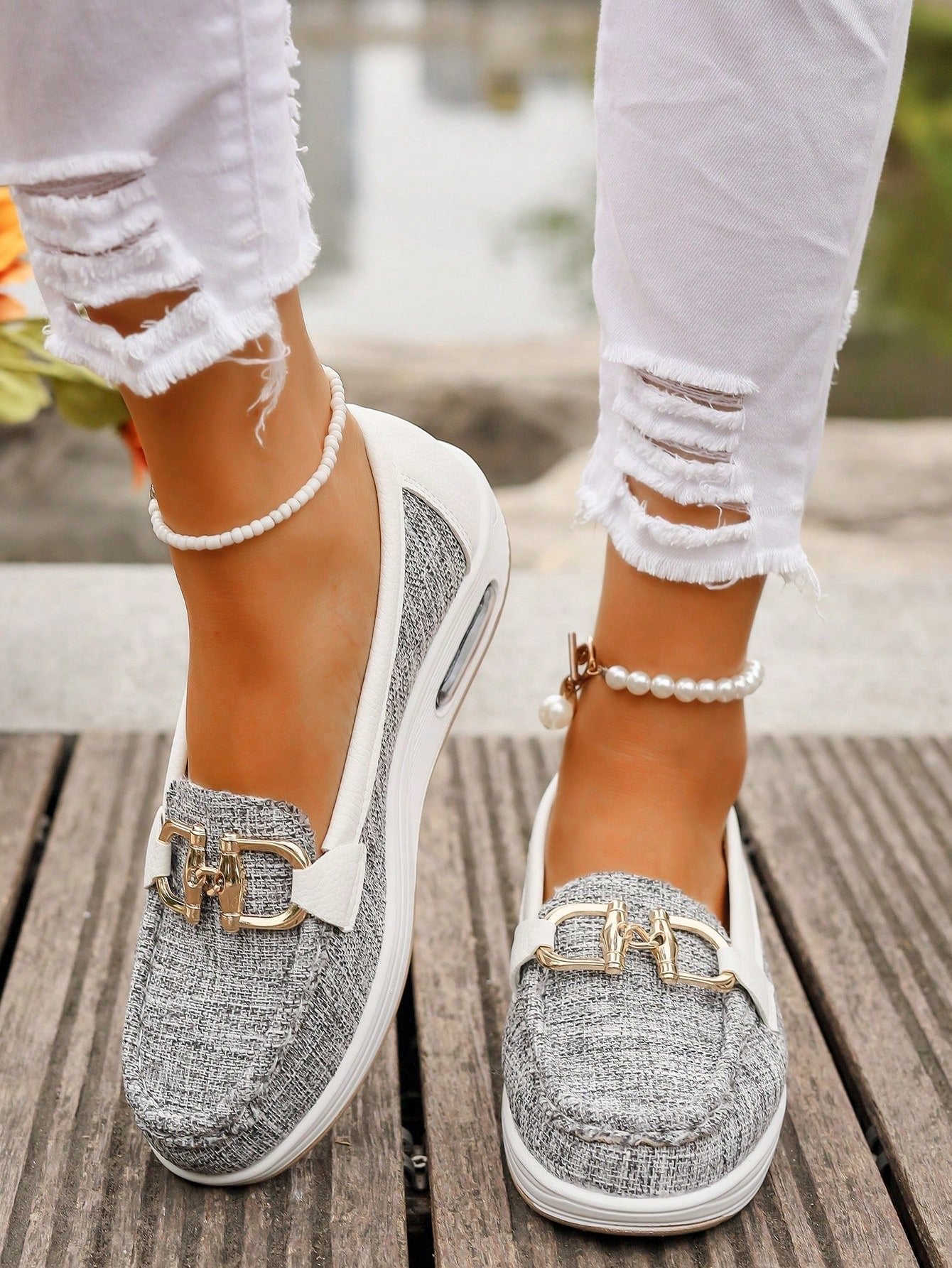 Emma | Women's Flat Loafers Slip-On Buckle Comfort Walking Shoes