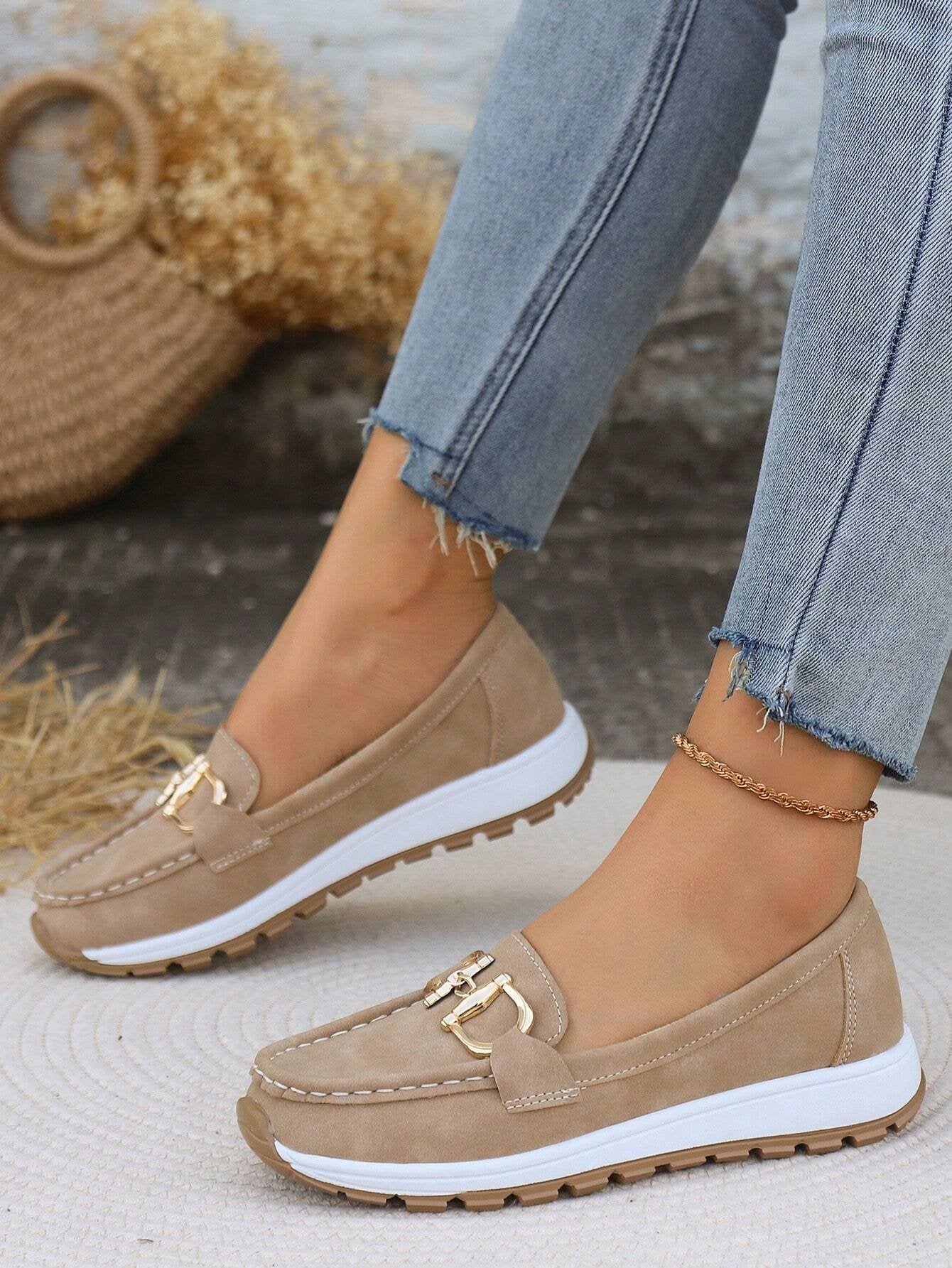 Emma | Women's Flat Loafers Slip-On Buckle Comfort Walking Shoes