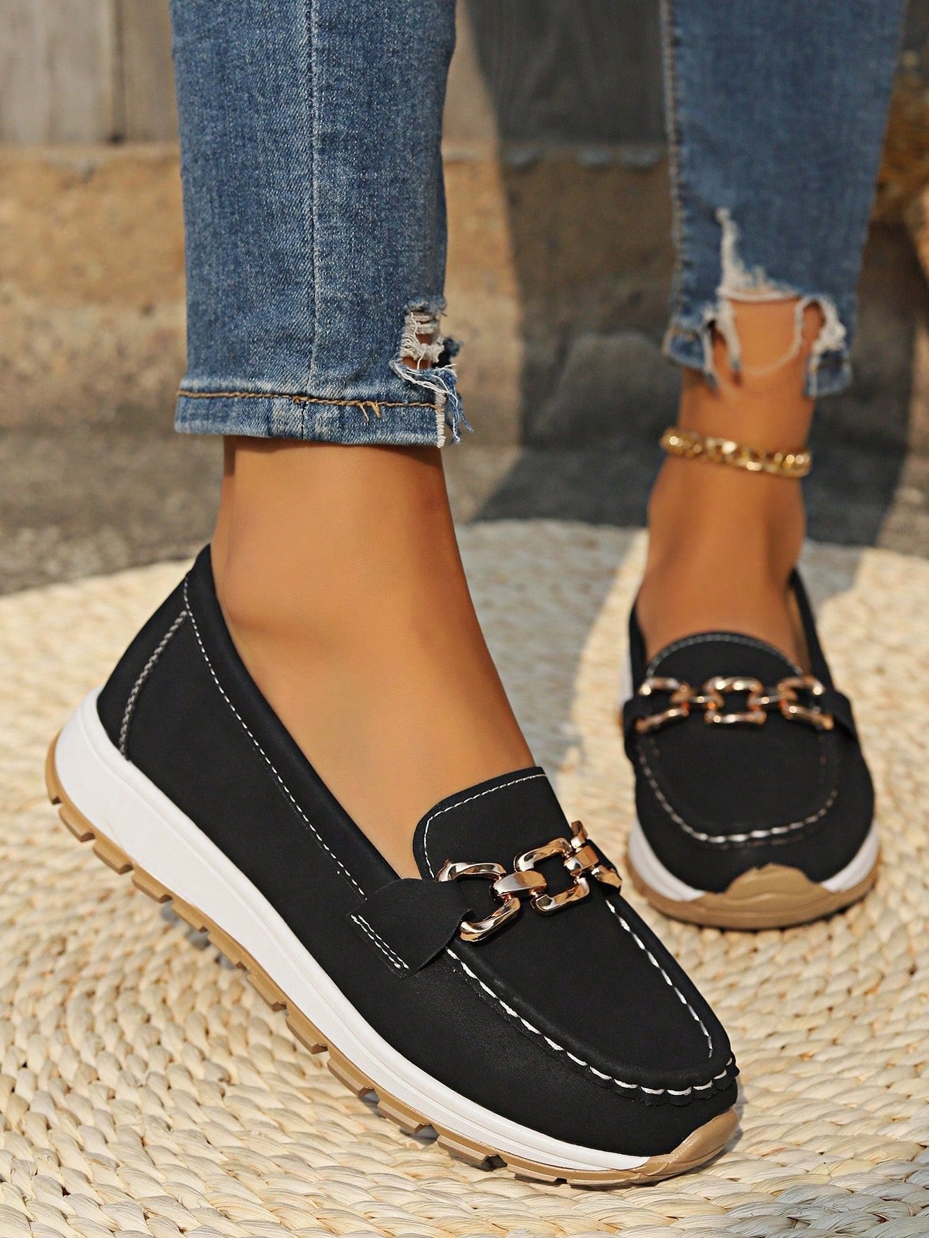 Emma | Women's Flat Loafers Slip-On Buckle Comfort Walking Shoes