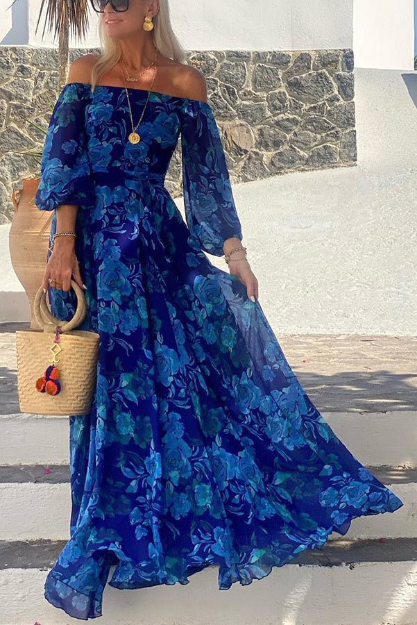 Amelia | Women's Floral Off-Shoulder Mother of the Bride Dress Maxi