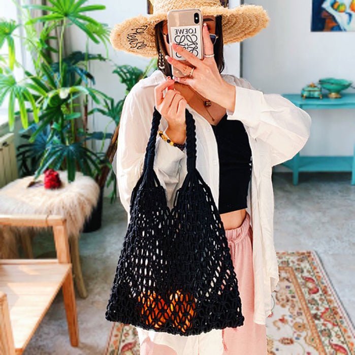 Grace | Women's Handmade Macrame Cotton Mesh Tote Bag