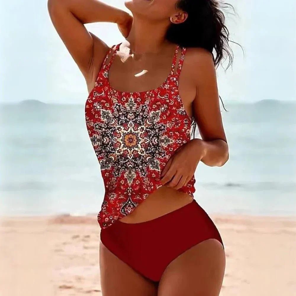 Emma | Women's High-Waisted Printed Two-Piece Tankini