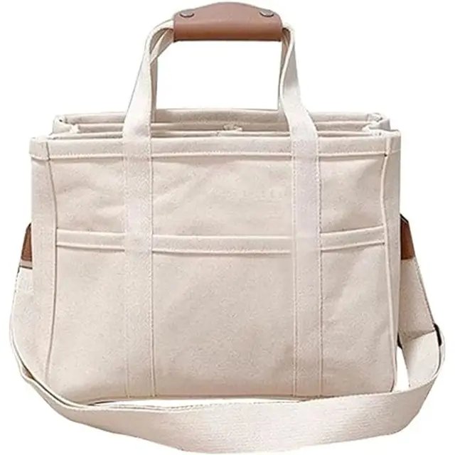 Olivia | Women's Large-Capacity Multi-Pocket Canvas Tote Bag Crossbody