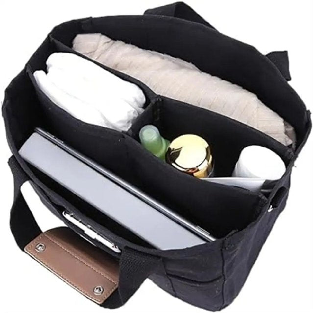 Olivia | Women's Large-Capacity Multi-Pocket Canvas Tote Bag Crossbody