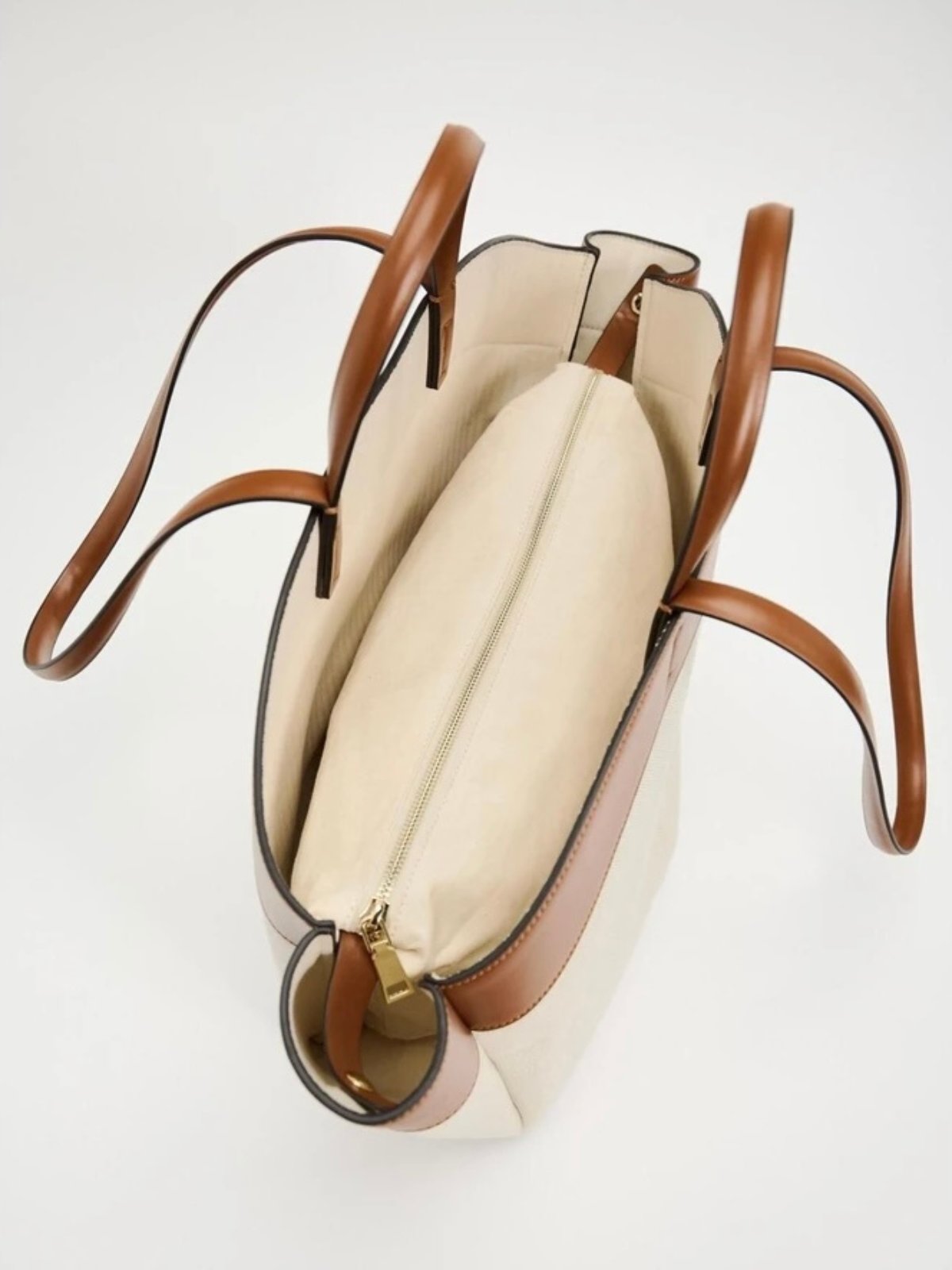Charlotte | Women's Large Leather-Trim Open-Top Canvas Tote Bag