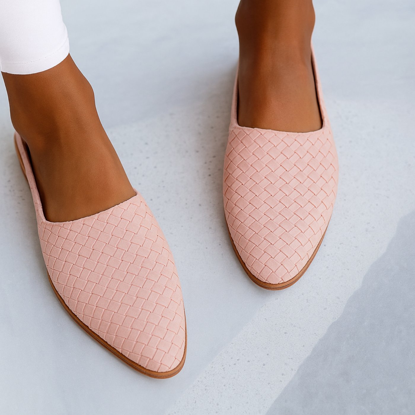 Penelope | Women's Leather Woven Pointed-Toe Slingback Comfortable Sandals