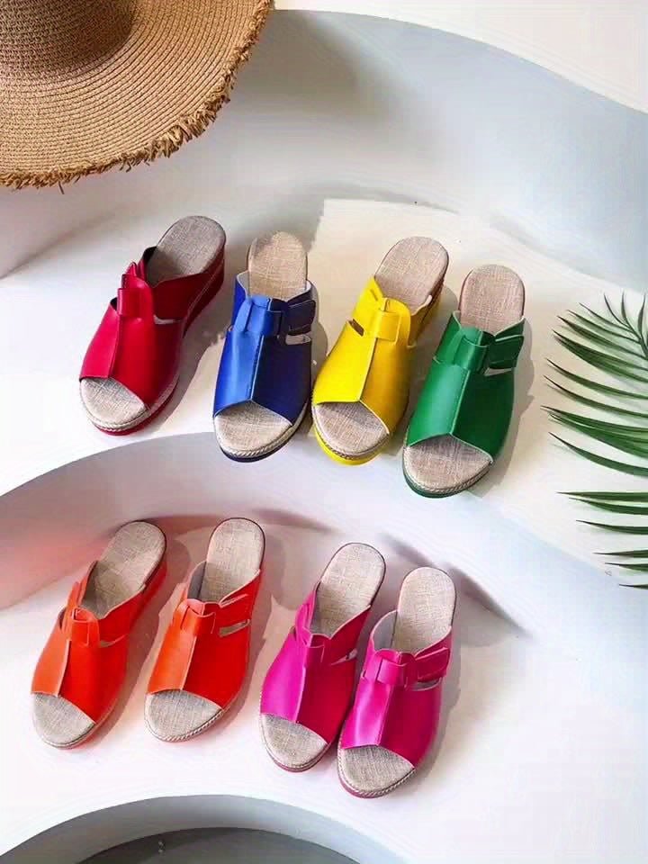 Layla | Women's Open-Toe Wedge Platform Comfortable Sandals Hook-Loop Strap