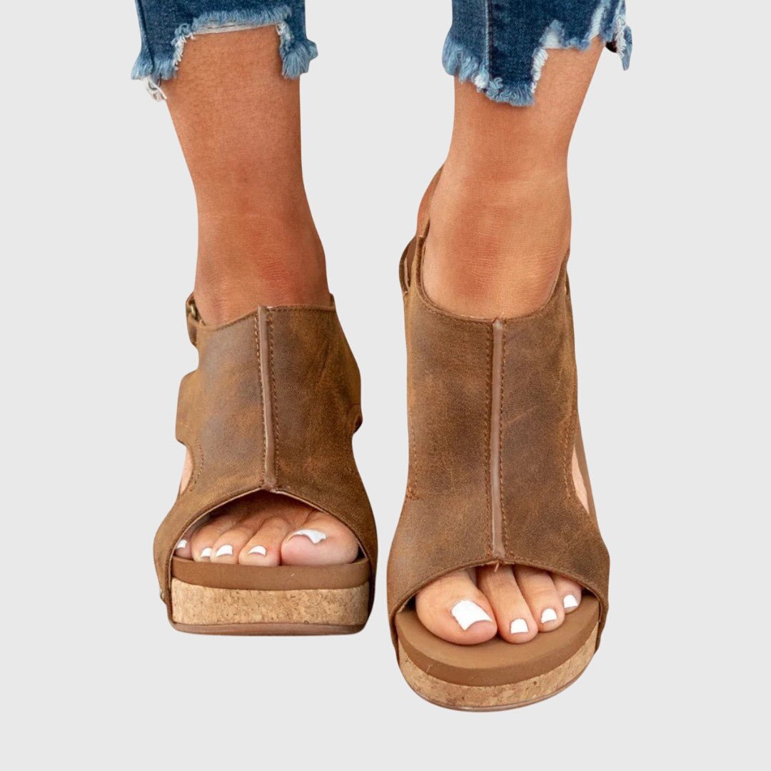 Penelope | Women's Orthopedic Cork Wedge Open-Toe Comfortable Sandals