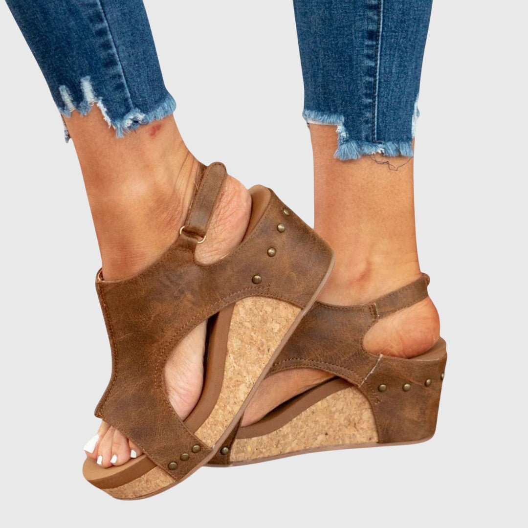Penelope | Women's Orthopedic Cork Wedge Open-Toe Comfortable Sandals