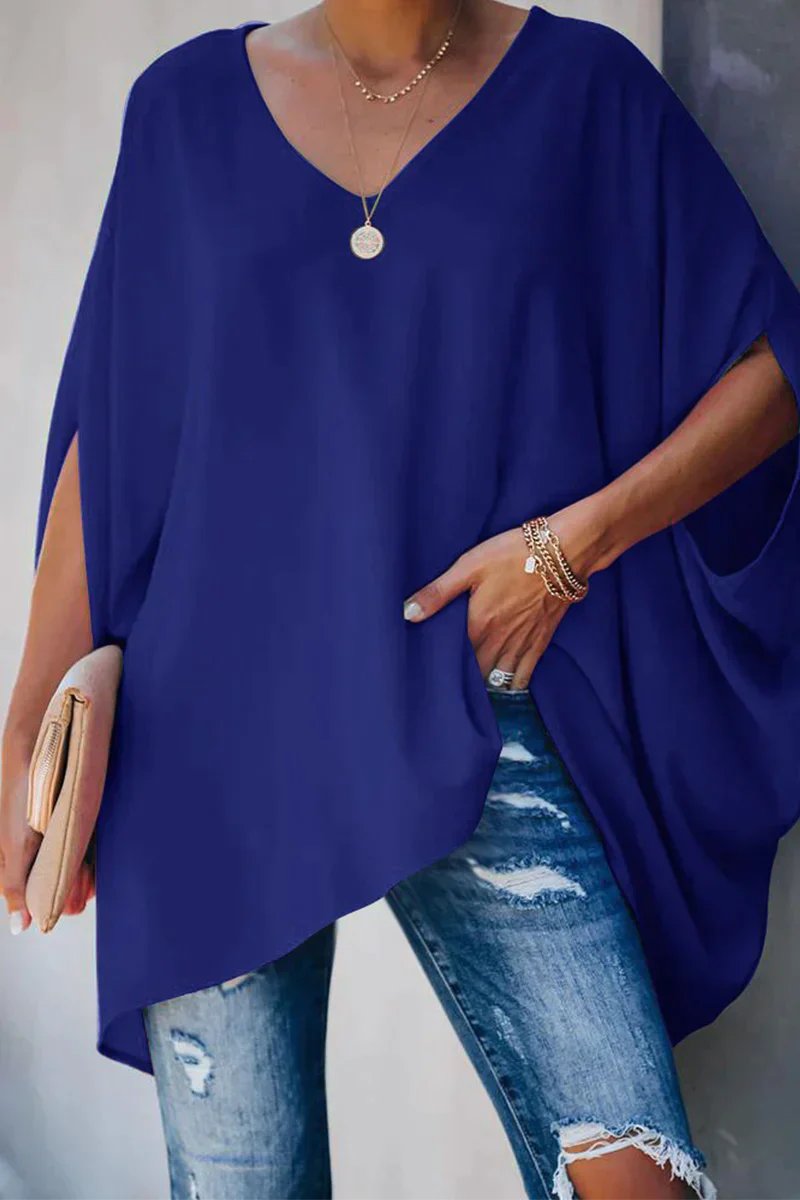 Madison | Women's Oversized Batwing-Sleeve V-Neck Tunic Top