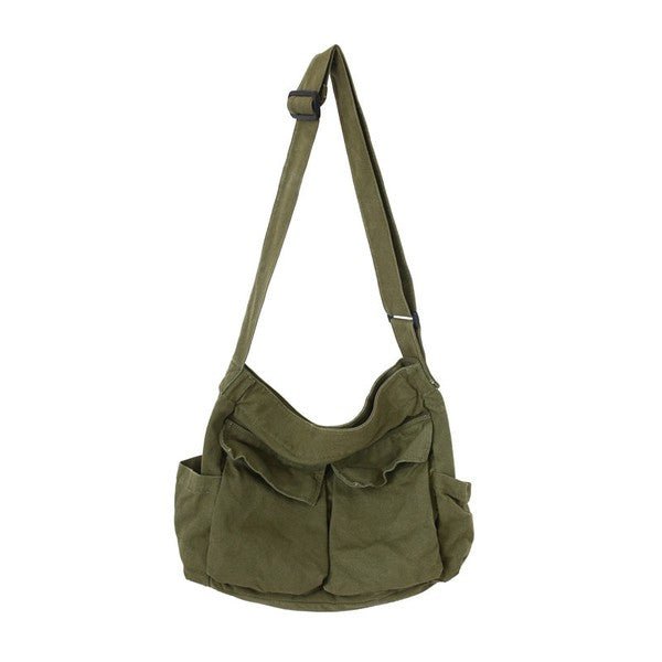 Harper | Women's Oversized Black Canvas Tote Bag Crossbody Messenger