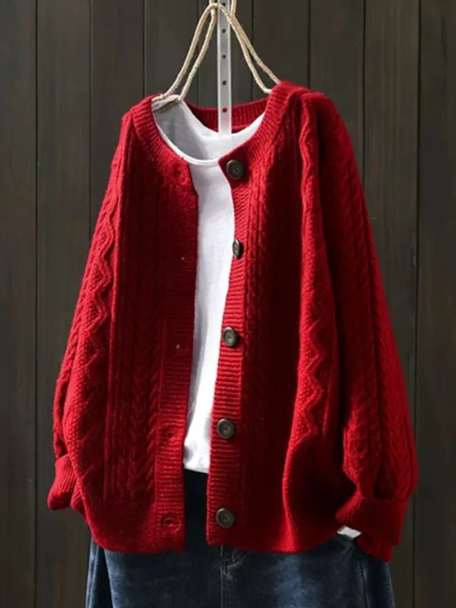 Victoria | Women's Oversized Cable-Knit Button-Down Cardigan Sweater