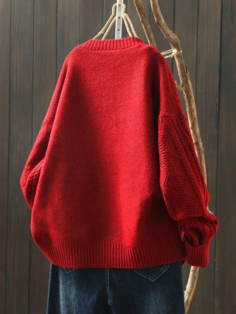 Victoria | Women's Oversized Cable-Knit Button-Down Cardigan Sweater