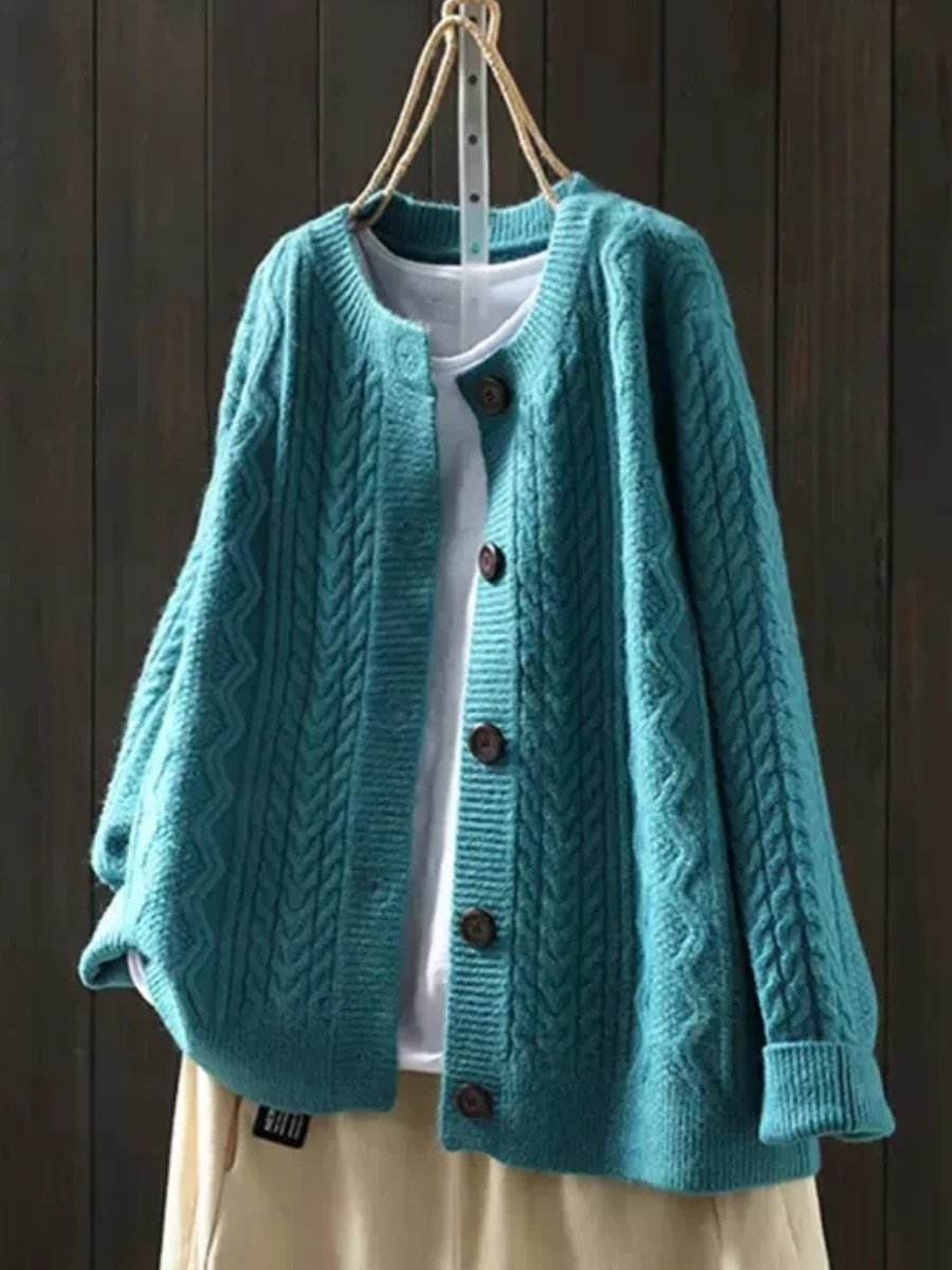 Victoria | Women's Oversized Cable-Knit Button-Down Cardigan Sweater