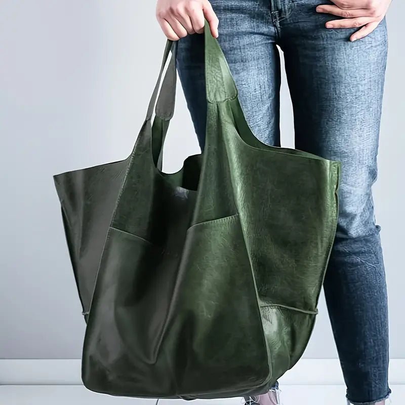 Harper | Women's Oversized Vegan Leather Magnetic Closure Tote Bag