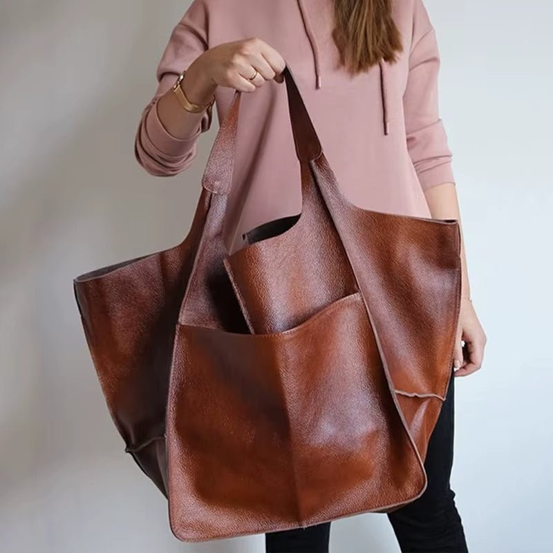 Harper | Women's Oversized Vegan Leather Magnetic Closure Tote Bag