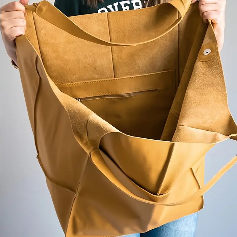 Harper | Women's Oversized Vegan Leather Magnetic Closure Tote Bag