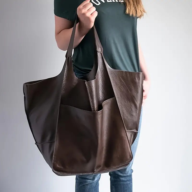 Harper | Women's Oversized Vegan Leather Magnetic Closure Tote Bag