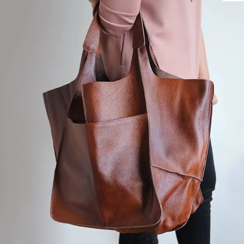 Harper | Women's Oversized Vegan Leather Magnetic Closure Tote Bag