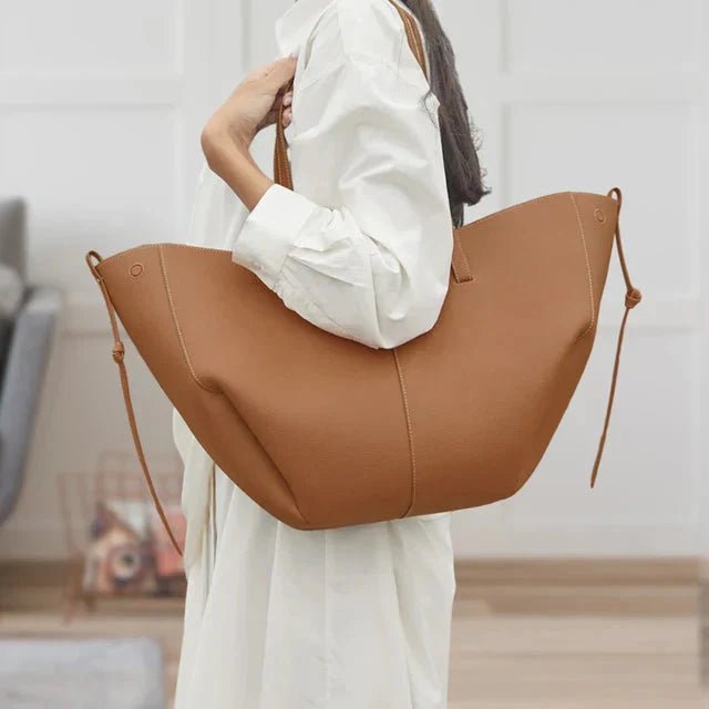 Isabella | Women's Oversized Vintage PU Leather Shoulder Tote Bag