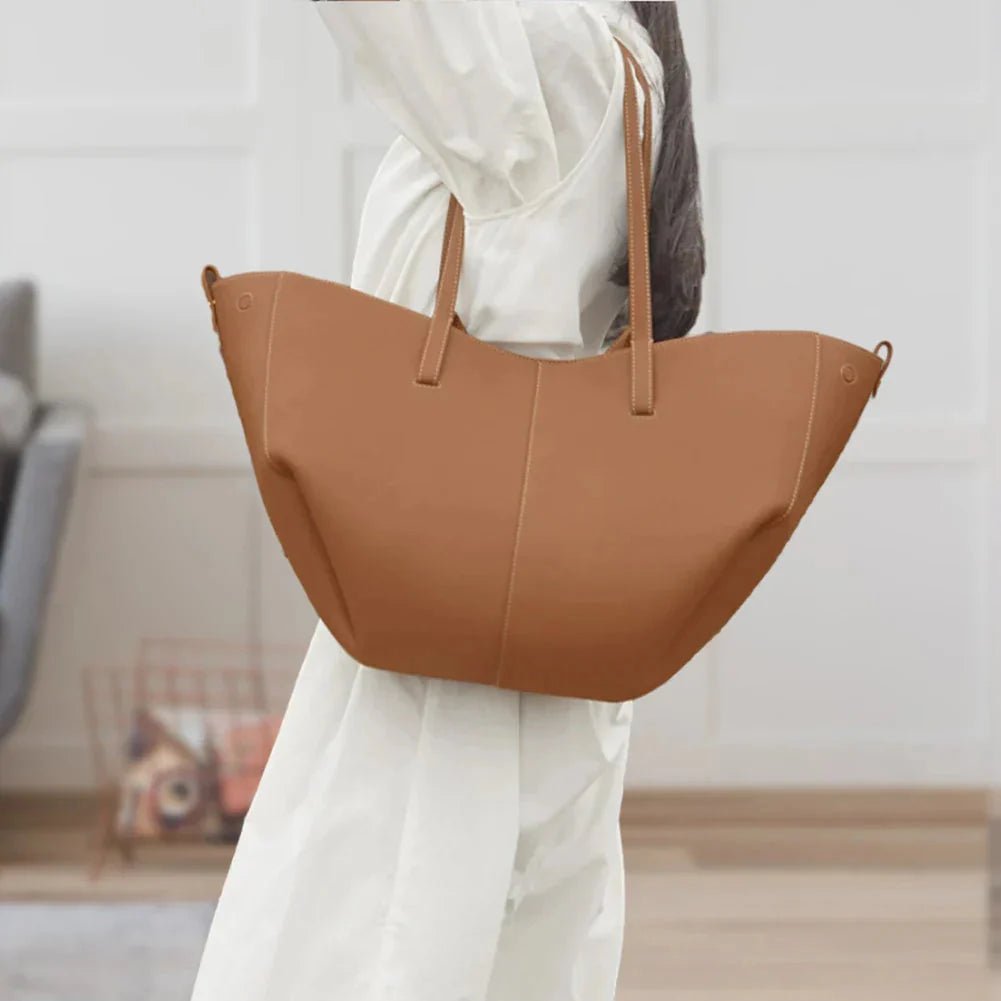 Isabella | Women's Oversized Vintage PU Leather Shoulder Tote Bag