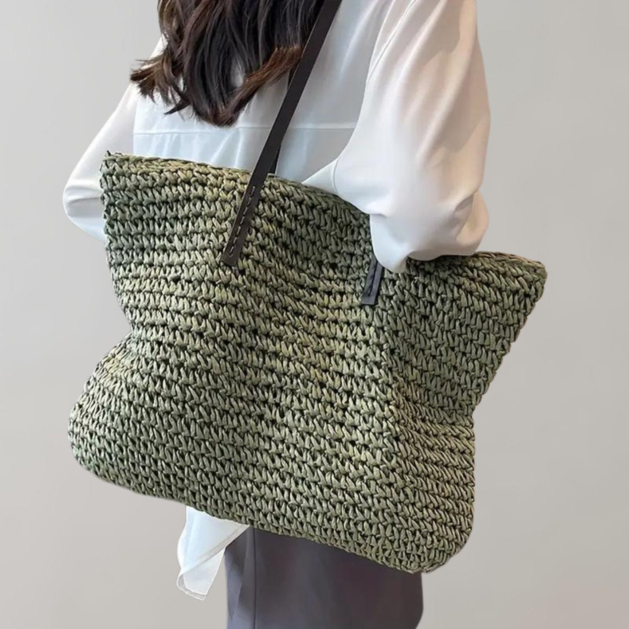 Scarlett | Women's Oversized Woven Straw Shoulder Tote Bag Bohemian Beach