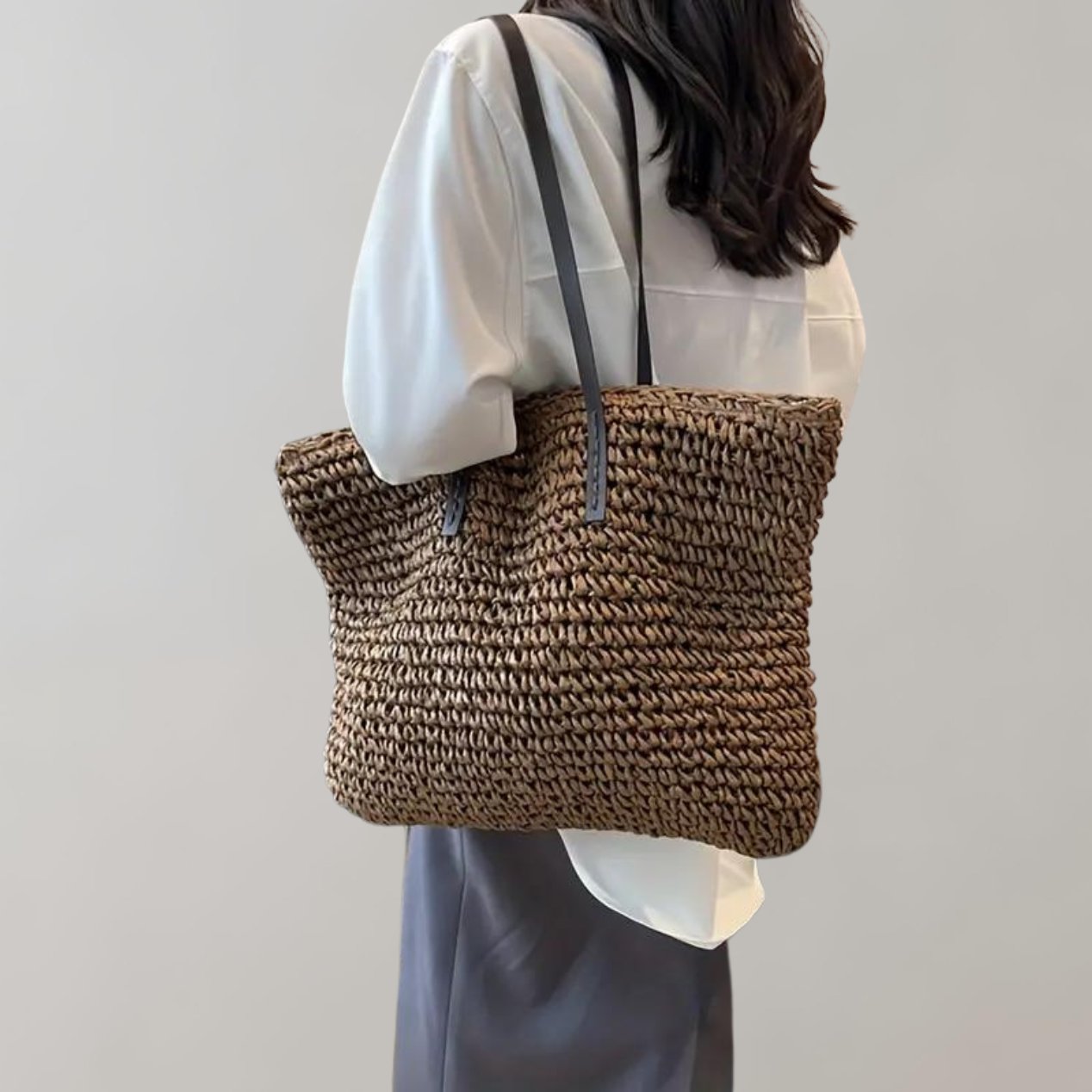 Scarlett | Women's Oversized Woven Straw Shoulder Tote Bag Bohemian Beach