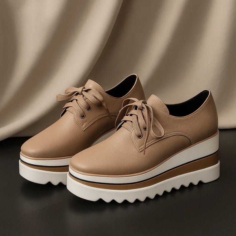 Grace | Women's Platform Oxford Shoes Lace Up Wedge Sneakers