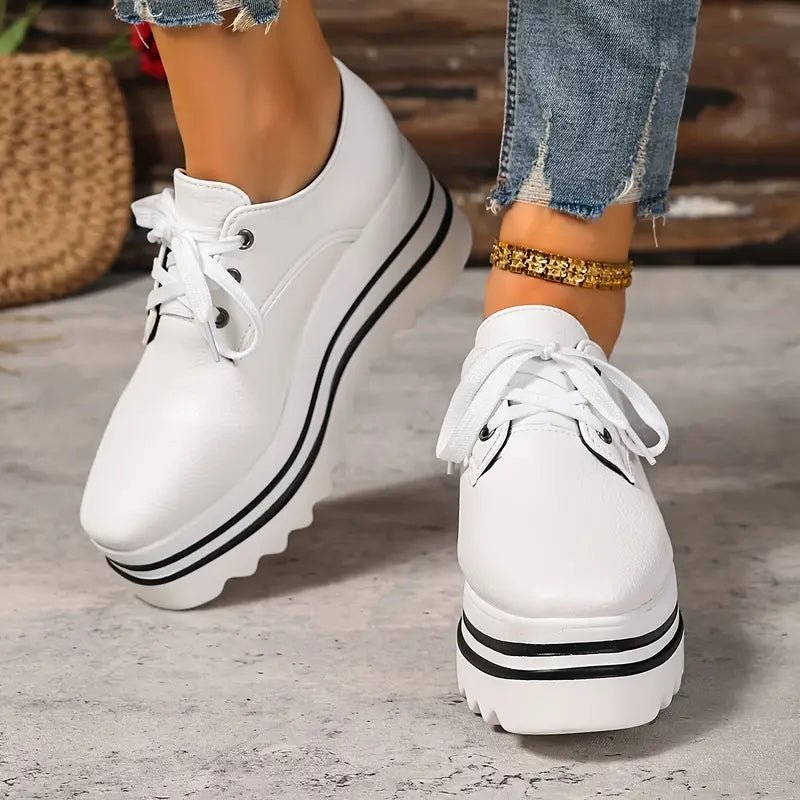 Grace | Women's Platform Oxford Shoes Lace Up Wedge Sneakers