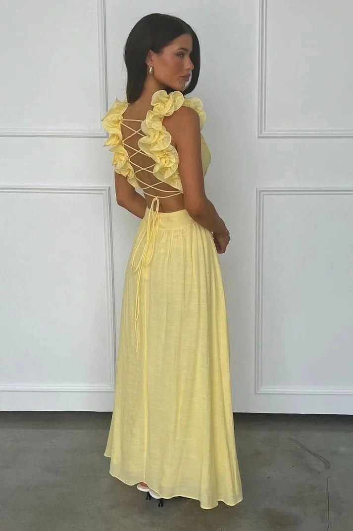 Charlotte | Women's Pleated Sleeveless Floral Applique Evening Gown