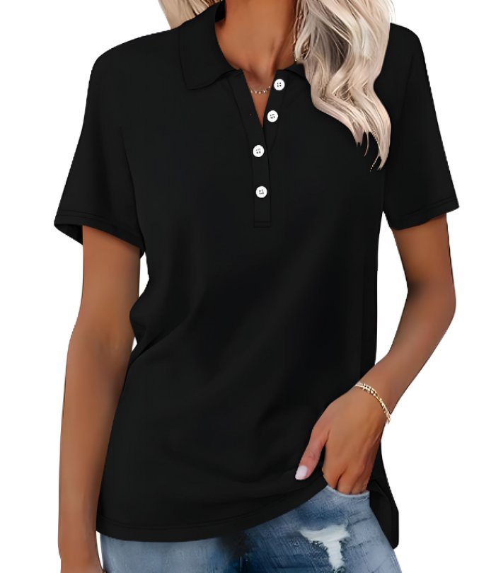 Layla | Women's Polo Shirt Short Sleeve Cotton Blend Classic Fit