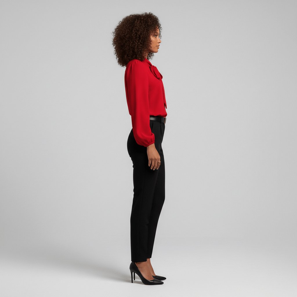 Penelope | Women's Relaxed-Fit Bow-Tie Neck Long-Sleeve Blouse