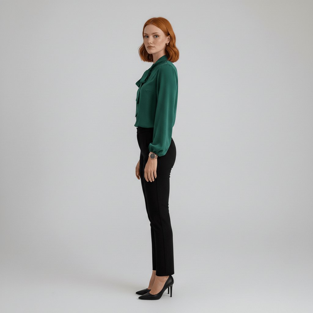 Penelope | Women's Relaxed-Fit Bow-Tie Neck Long-Sleeve Blouse
