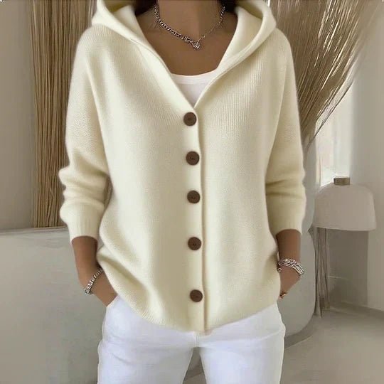 Mia | Women's Relaxed-Fit Hooded Button-Front Knit Cardigan