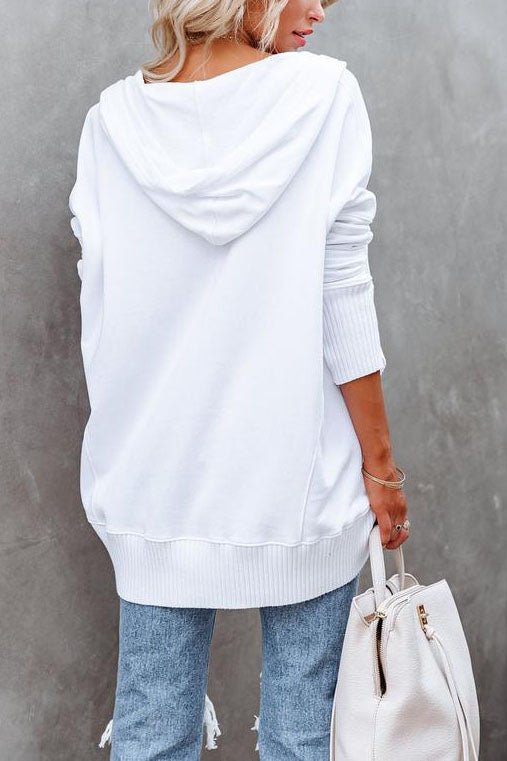 Emma | Women's Relaxed-Fit Hooded Drawstring Pullover Tunic Sweatshirt
