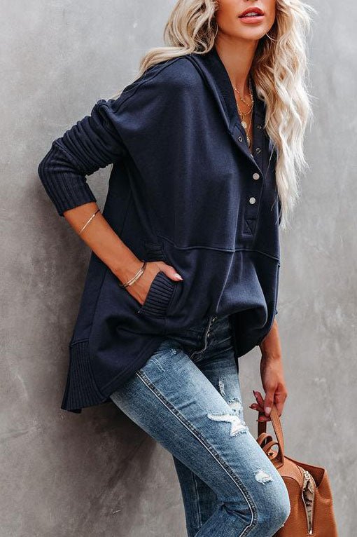Emma | Women's Relaxed-Fit Hooded Drawstring Pullover Tunic Sweatshirt