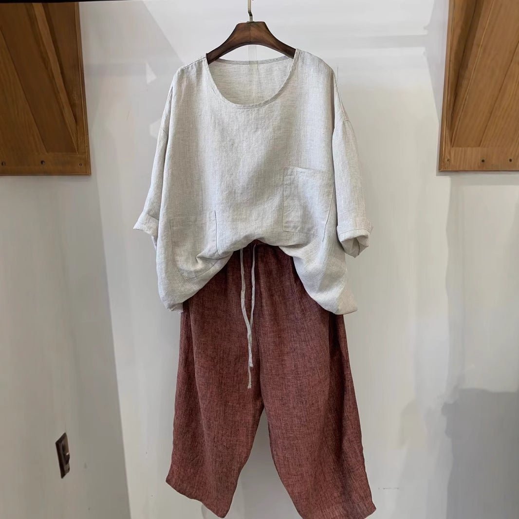 Grace | Women's Relaxed-Fit Linen Patch-Pocket Tunic