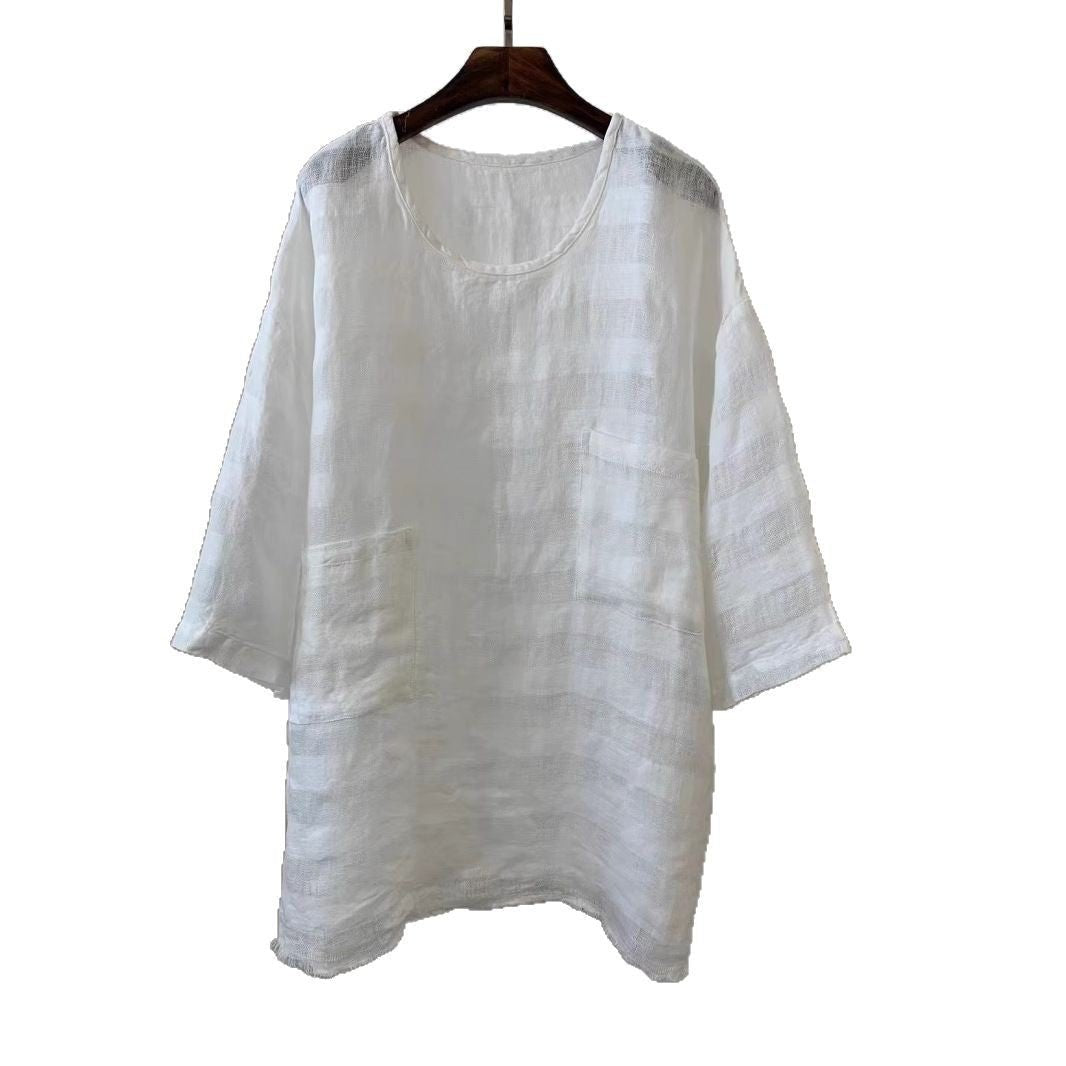 Grace | Women's Relaxed-Fit Linen Patch-Pocket Tunic