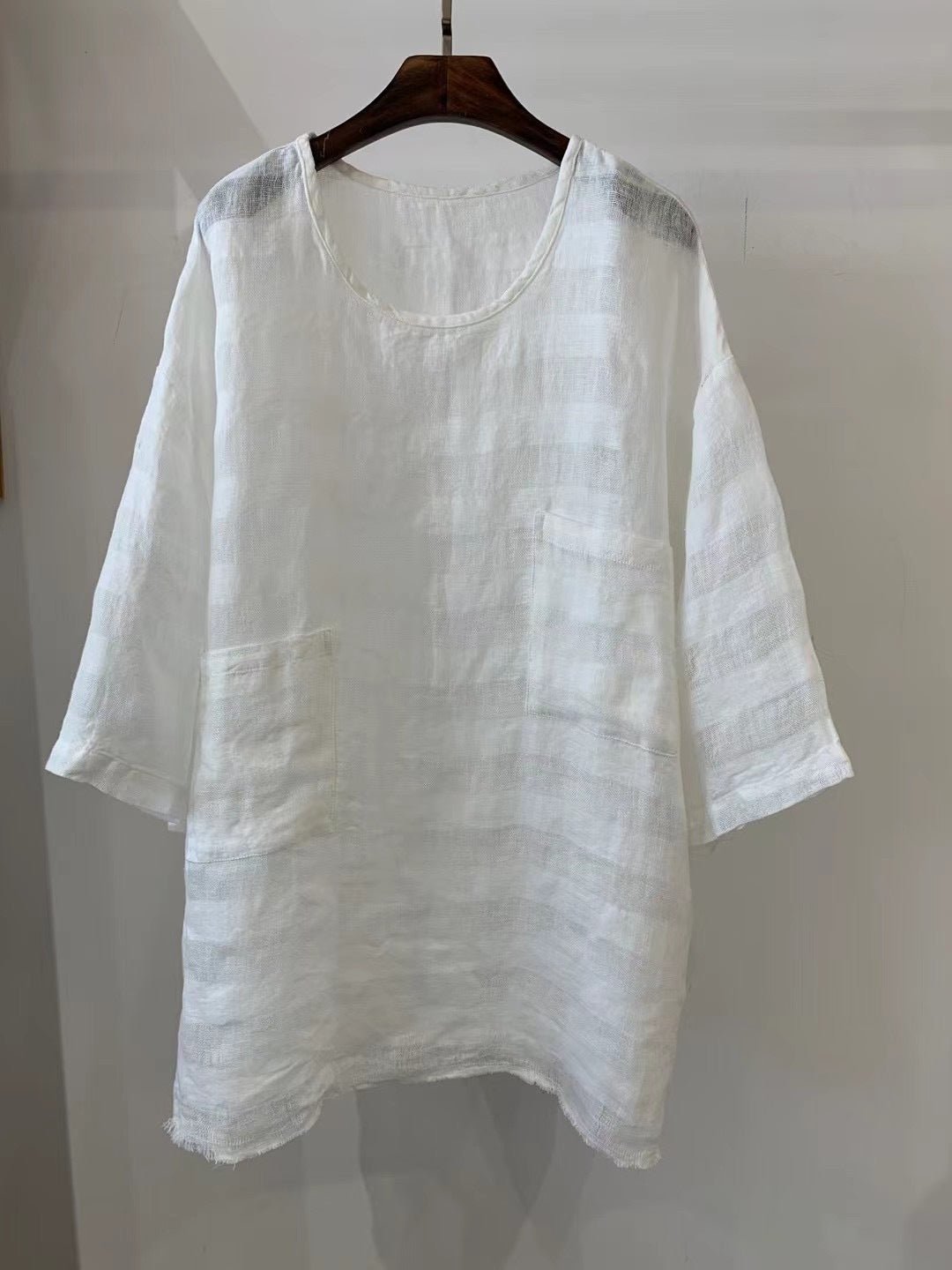 Grace | Women's Relaxed-Fit Linen Patch-Pocket Tunic