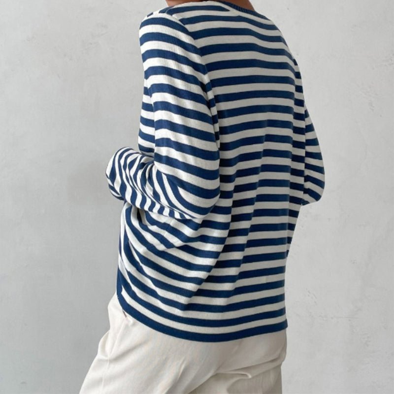 Evelyn | Women's Relaxed-Fit Nautical Striped Long Sleeve Sweater