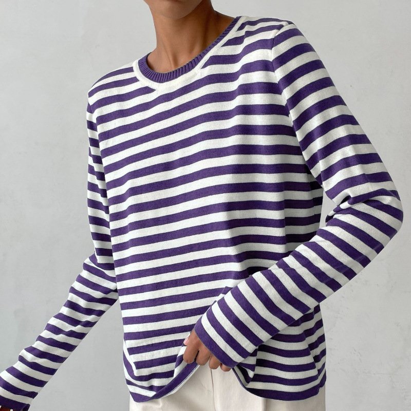 Evelyn | Women's Relaxed-Fit Nautical Striped Long Sleeve Sweater