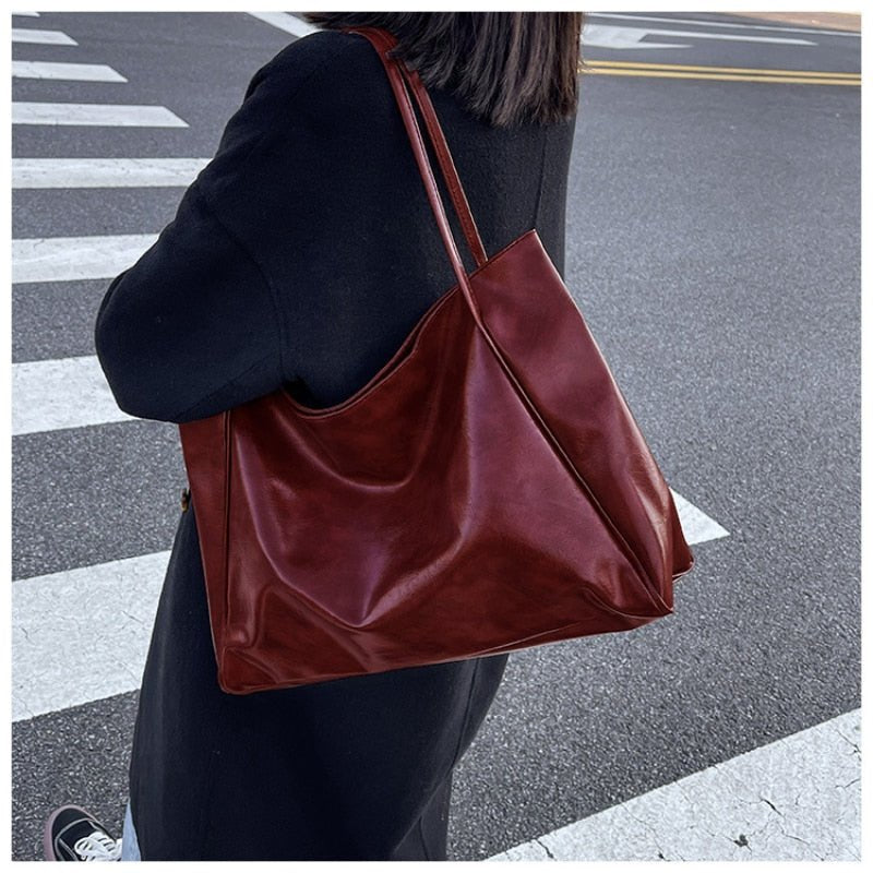 Scarlett | Women's Retro Large-Capacity PU Leather Shoulder Tote Bag