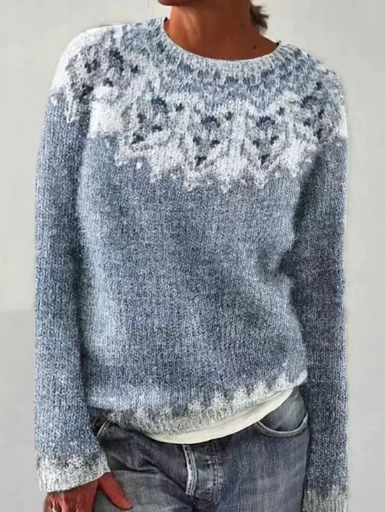 Aria | Women's Retro Striped Relaxed-Fit Knit Sweater