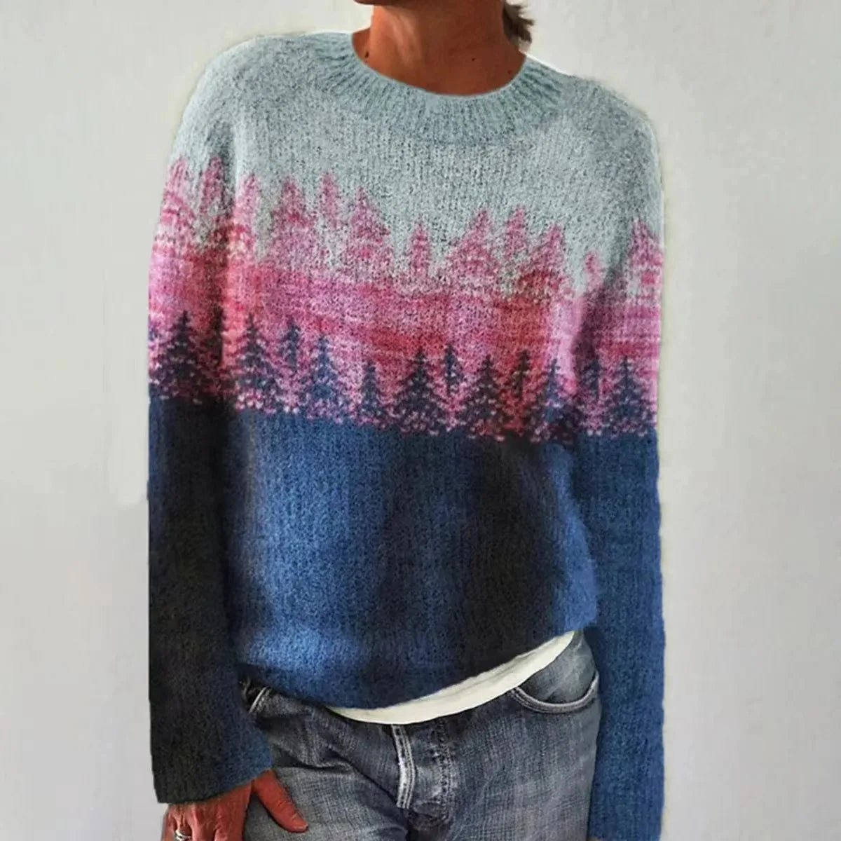 Aria | Women's Retro Striped Relaxed-Fit Knit Sweater