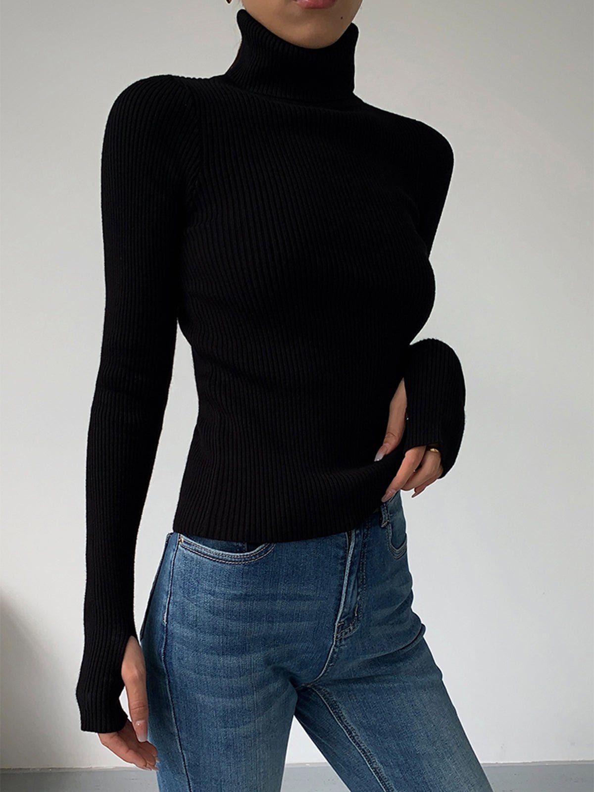 Scarlett | Women's Ribbed Turtleneck Lightweight Knit Sweater